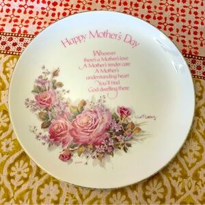 Mothers Day Roses Commemorative Edition Genuine Porcelain Collectors Plate